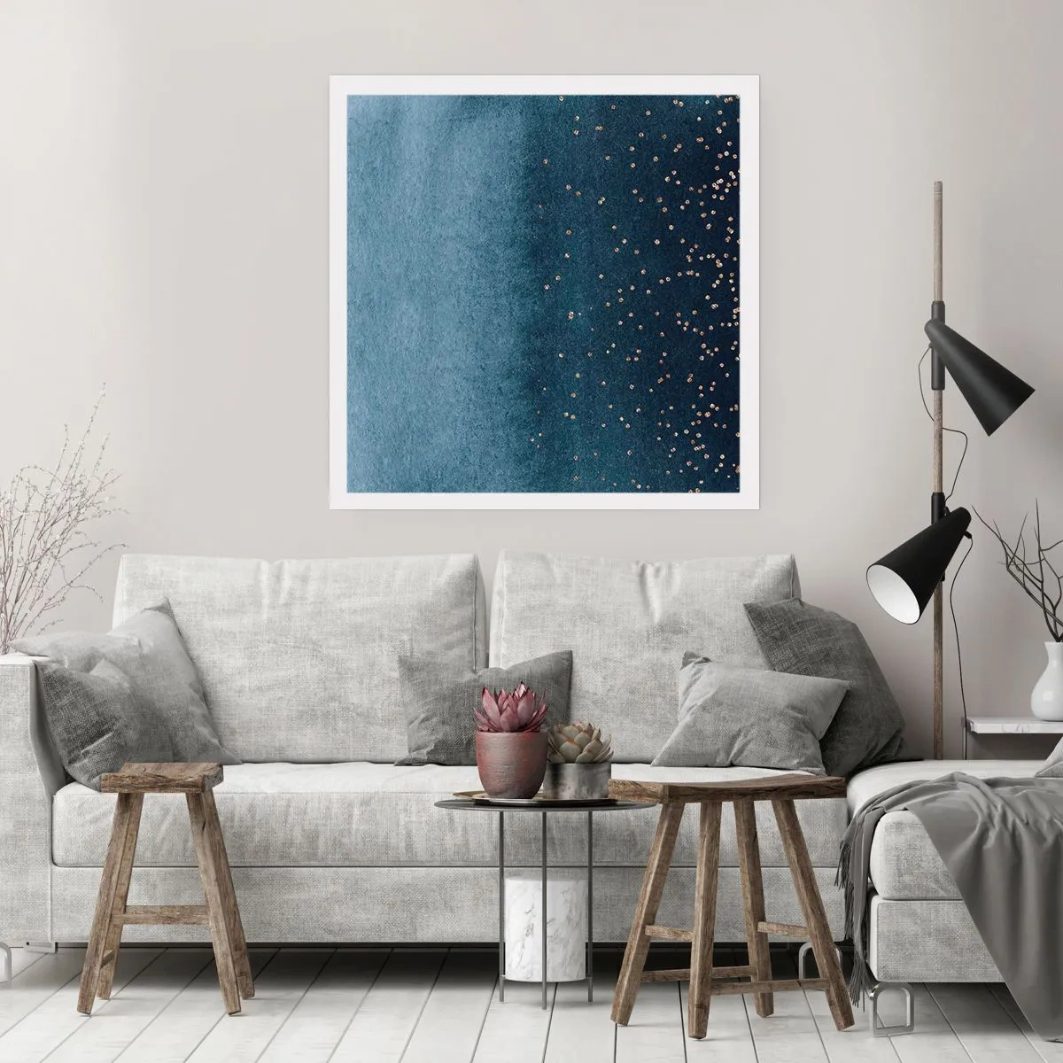 Poszter - Kompozíció - kék fázisok - 60x60 cm