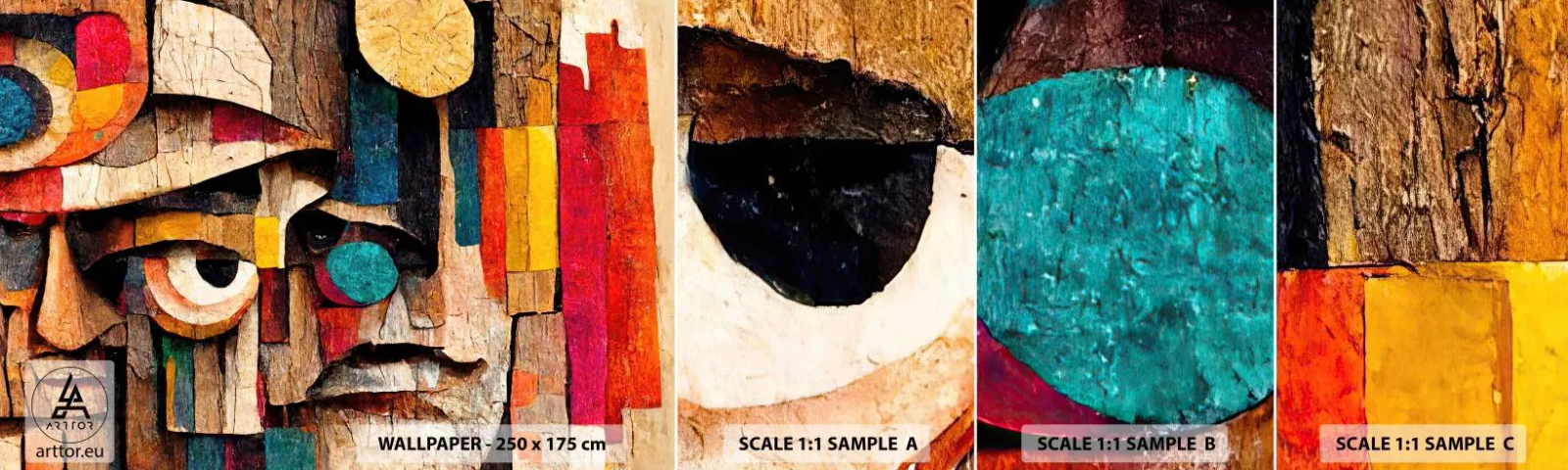 Fotótapéta Minta Standard Eco - Látlak téged... - Absztrakció, Faipari, Szobor - 100x30 cm