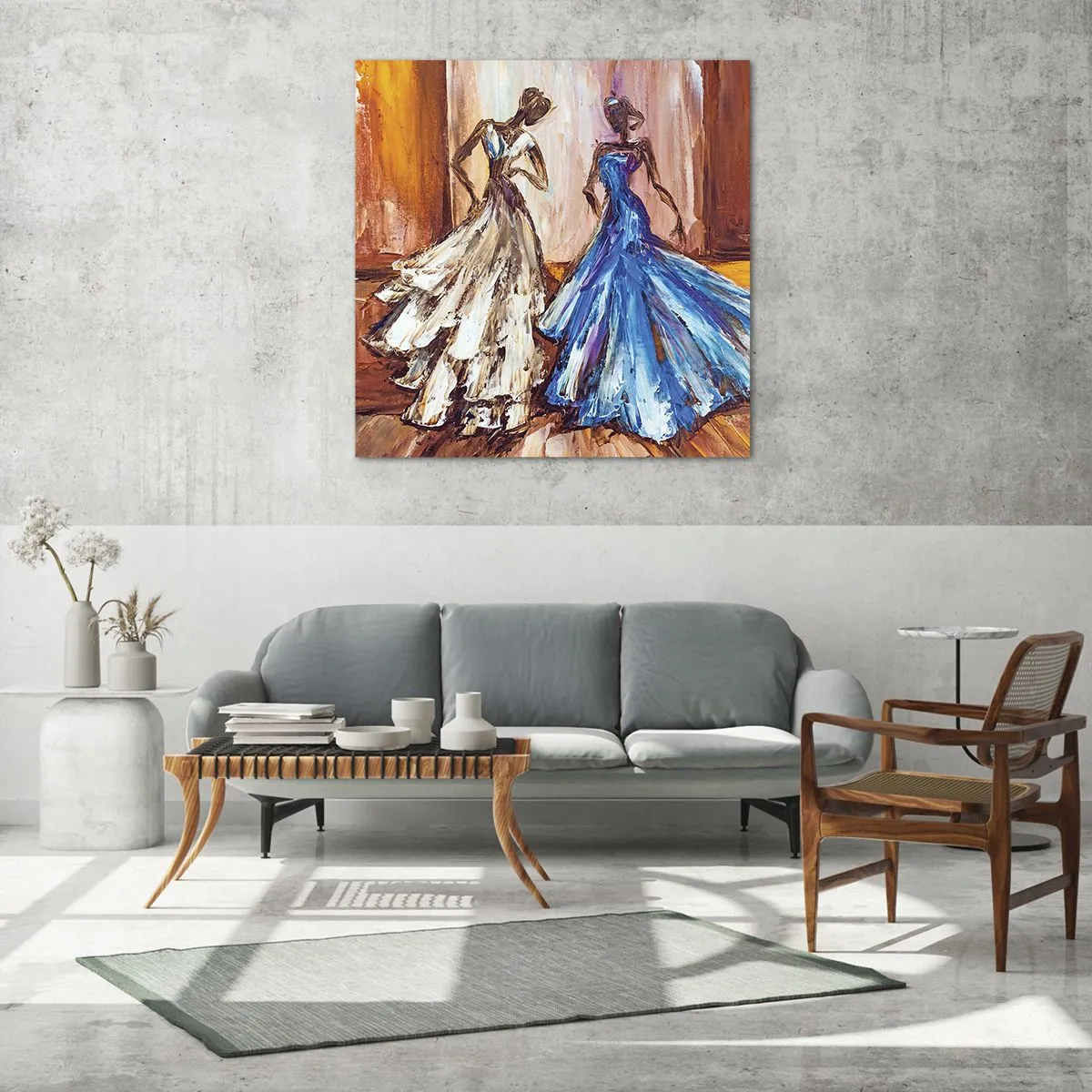 Üveg kép - Hálás páros - 40x40 cm