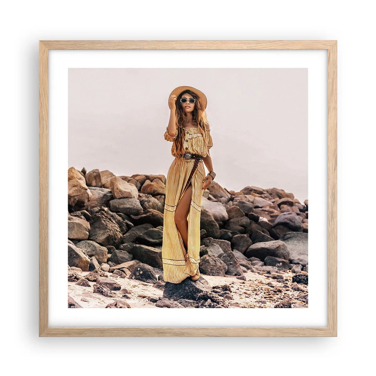 Poszter világos tölgy keretben - A kövek varázsa - 50x50 cm