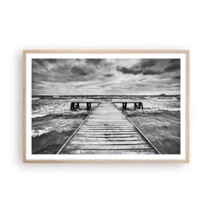 Poszter világos tölgy keretben - Várom, hogy elűzze a szél... - 91x61 cm