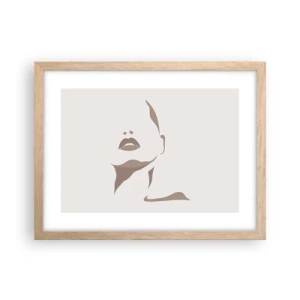 Poszter világos tölgy keretben -  Fényből és árnyékból létrehozott - 40x30 cm