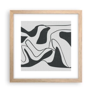 Poszter világos tölgy keretben - Absztrakt játék egy labirintusban - 30x30 cm
