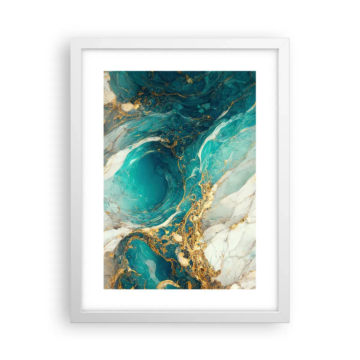 Poszter fekete keretben - Kompozíció aranyvénákkal - 30x40 cm