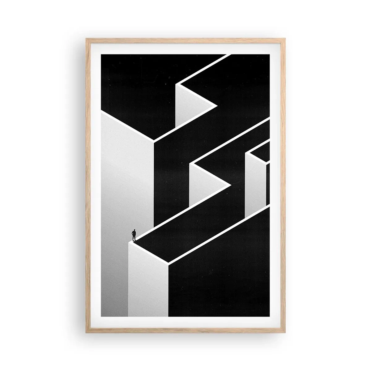 Poszter világos tölgy keretben - Magány a csúcson - 61x91 cm