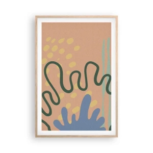 Poszter világos tölgy keretben - Absztrakció: a természet sokszínűsége - 61x91 cm