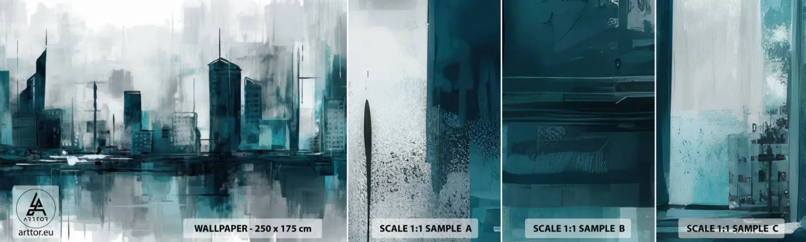 Fotótapéta Minta Standard Eco - Esőszínű város - Város, Építészet, Darab - 100x30 cm