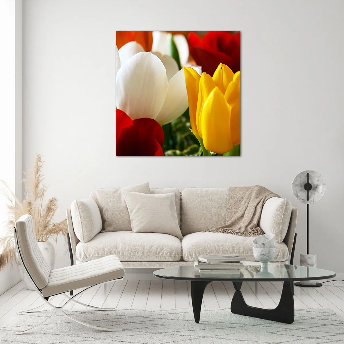 Üveg kép - Tulipán láz - 50x50 cm