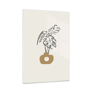 Üveg kép - Monstera - a ház díszítése - 50x70 cm