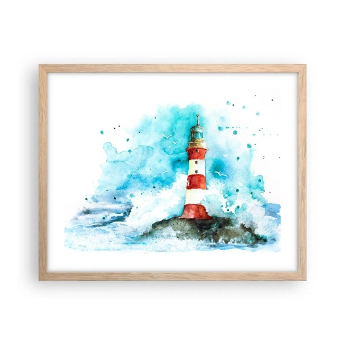 Poszter világos tölgy keretben - Az elemek egysége - 50x40 cm