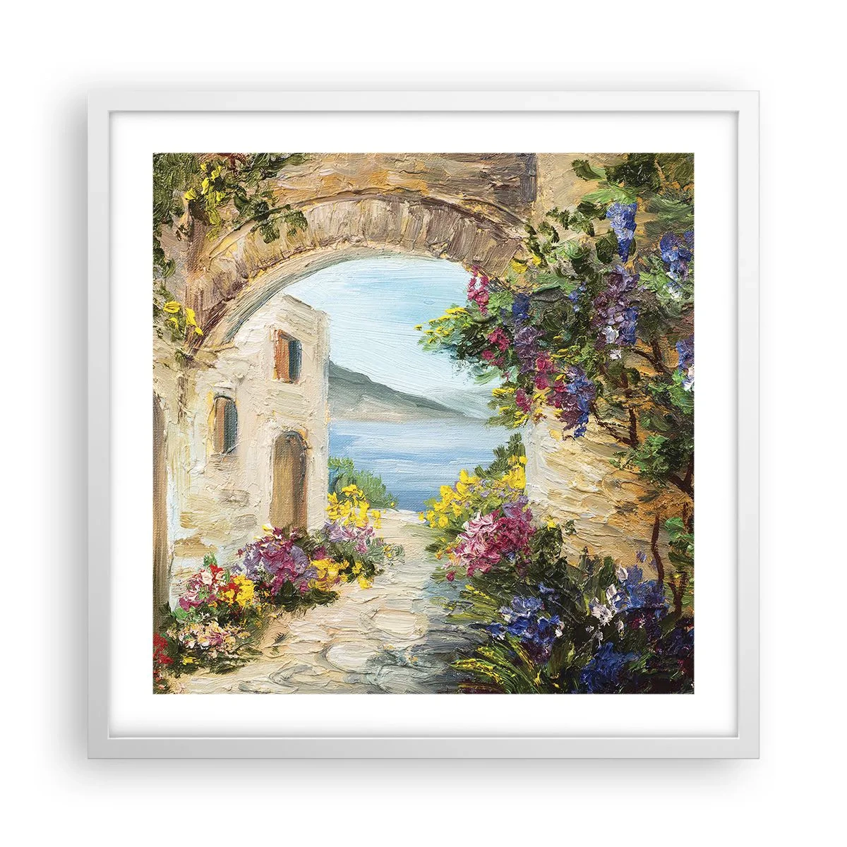 Poszter fekete keretben - Egy tengerparti vidék varázsa - 50x50 cm