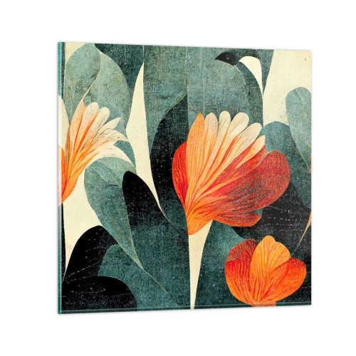 Üveg kép - A trópusok forrósága és a zöldellő hűvösség - 70x70 cm