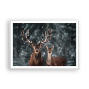 Poszter fekete keretben - Az erdő ura a feleségével - 100x70 cm