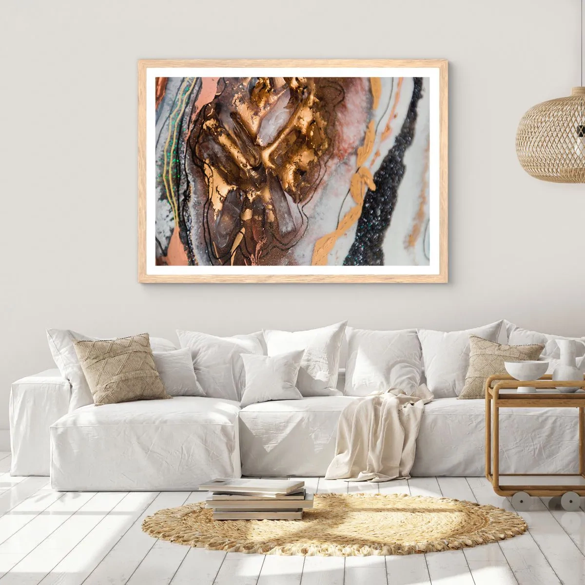 Poszter világos tölgy keretben - A föld eleme - 70x50 cm