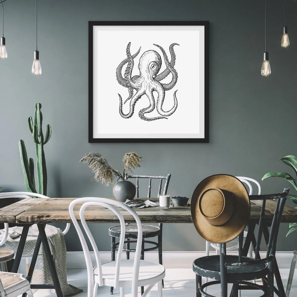 Poszter fehér keretben - Hullámokkal táncoló - 40x40 cm