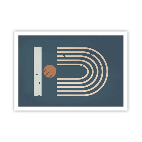 Poszter - Geometria sötétkék háttéren - 100x70 cm