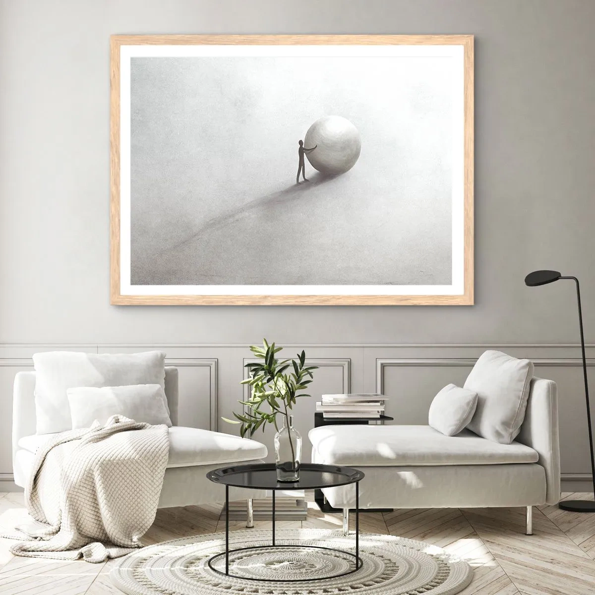 Poszter világos tölgy keretben - Az élet játéka - 50x40 cm