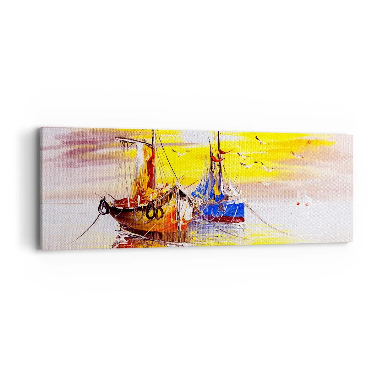 Vászonkép - Megérdemelt pihenés a kikötőben - 90x30 cm