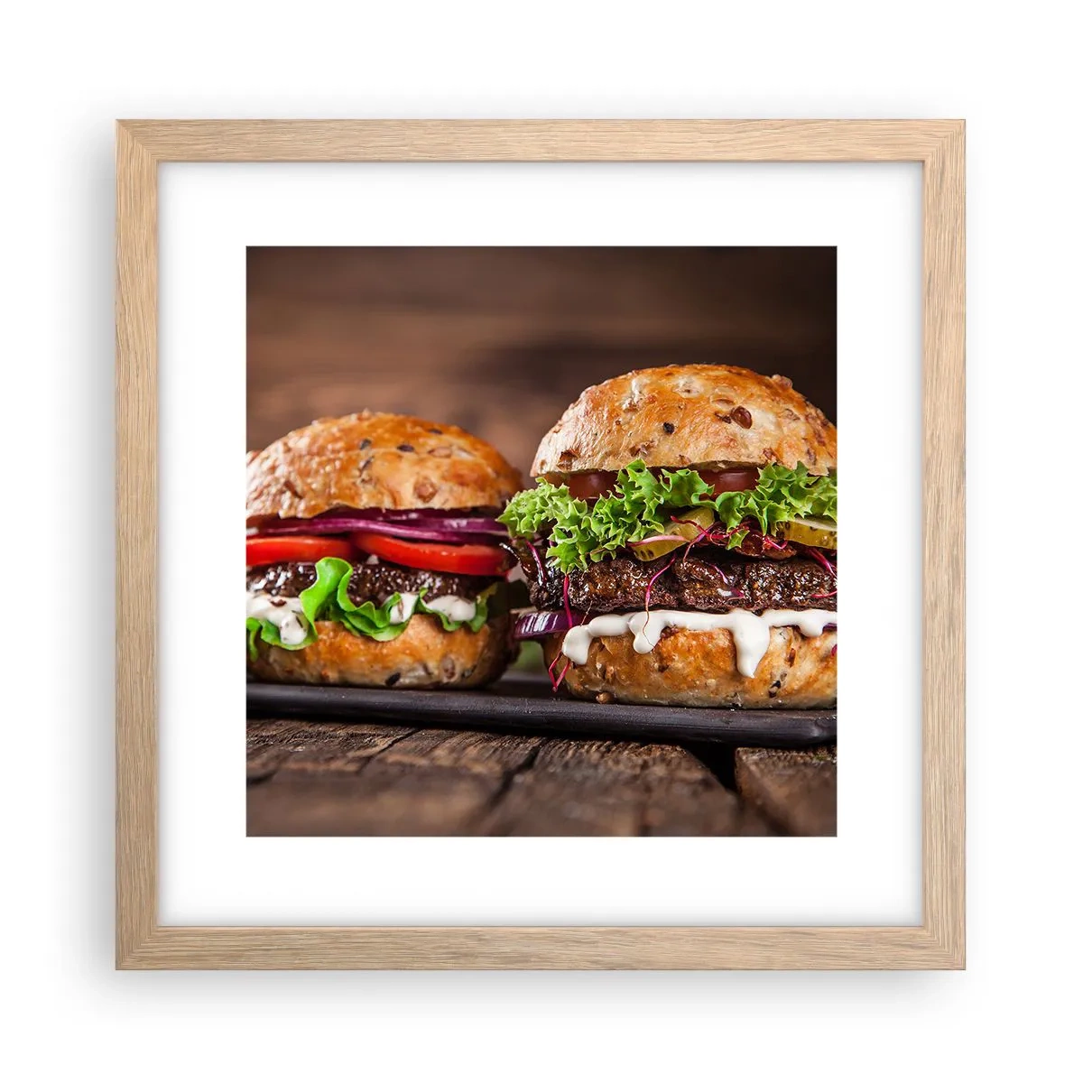 Poszter világos tölgy keretben - American dream - 30x30 cm