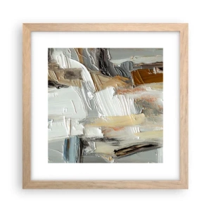 Poszter világos tölgy keretben - Színes rétegződés - 30x30 cm