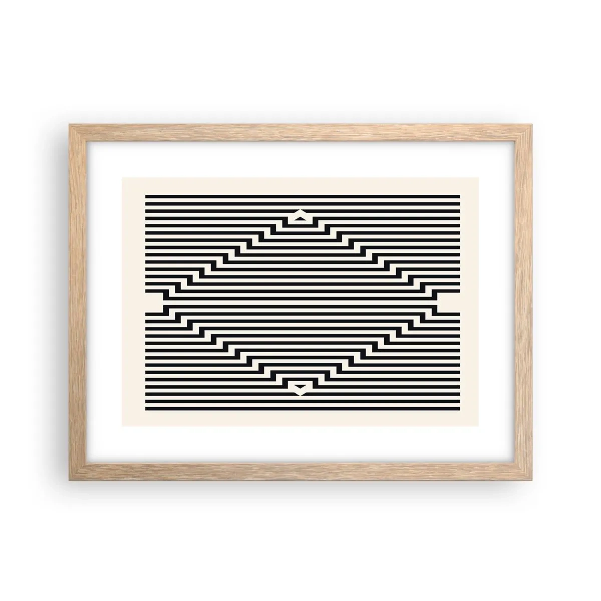 Poszter világos tölgy keretben - Geometrikus illúzió - 40x30 cm