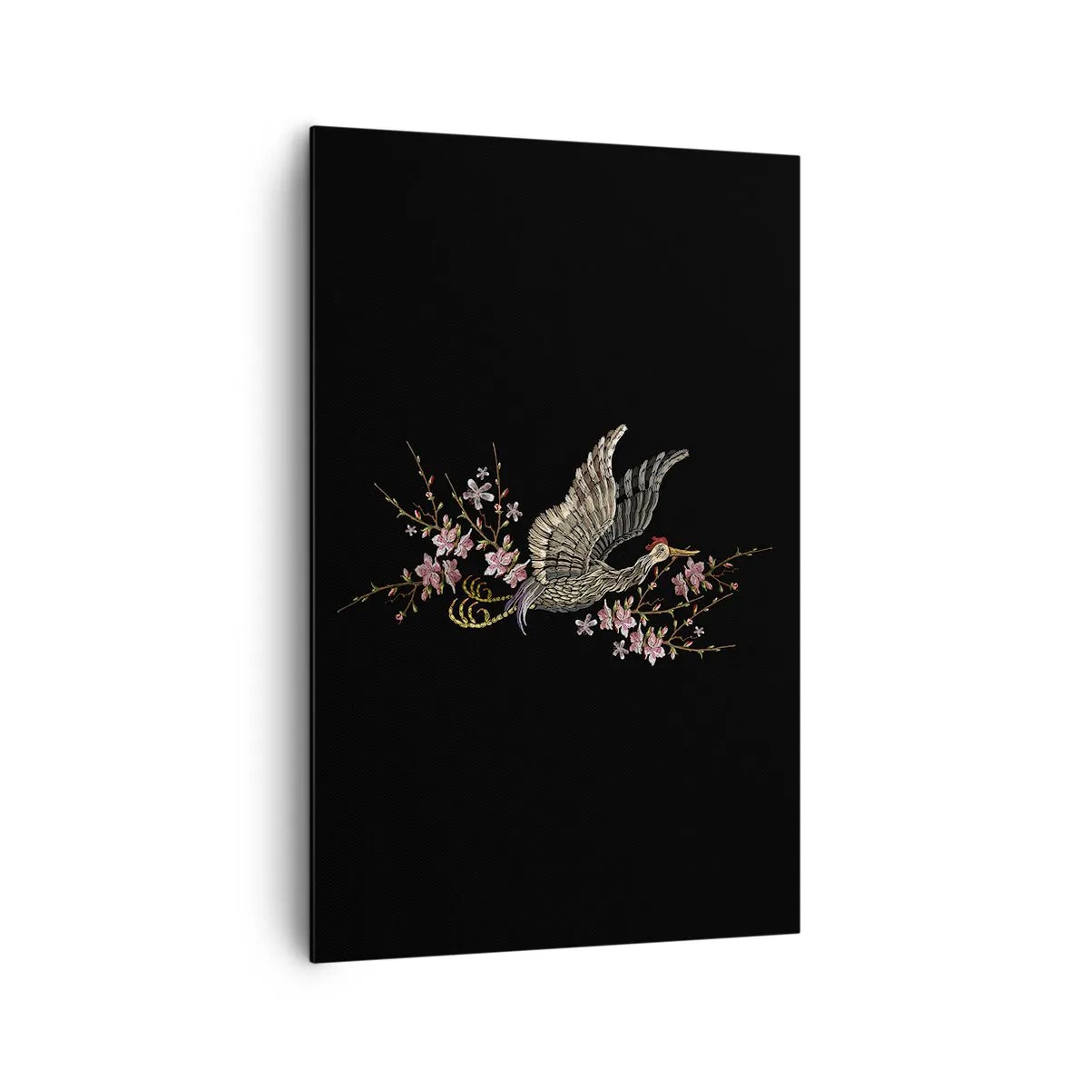 Vászonkép - Egzotikus hímzett madár - 80x120 cm