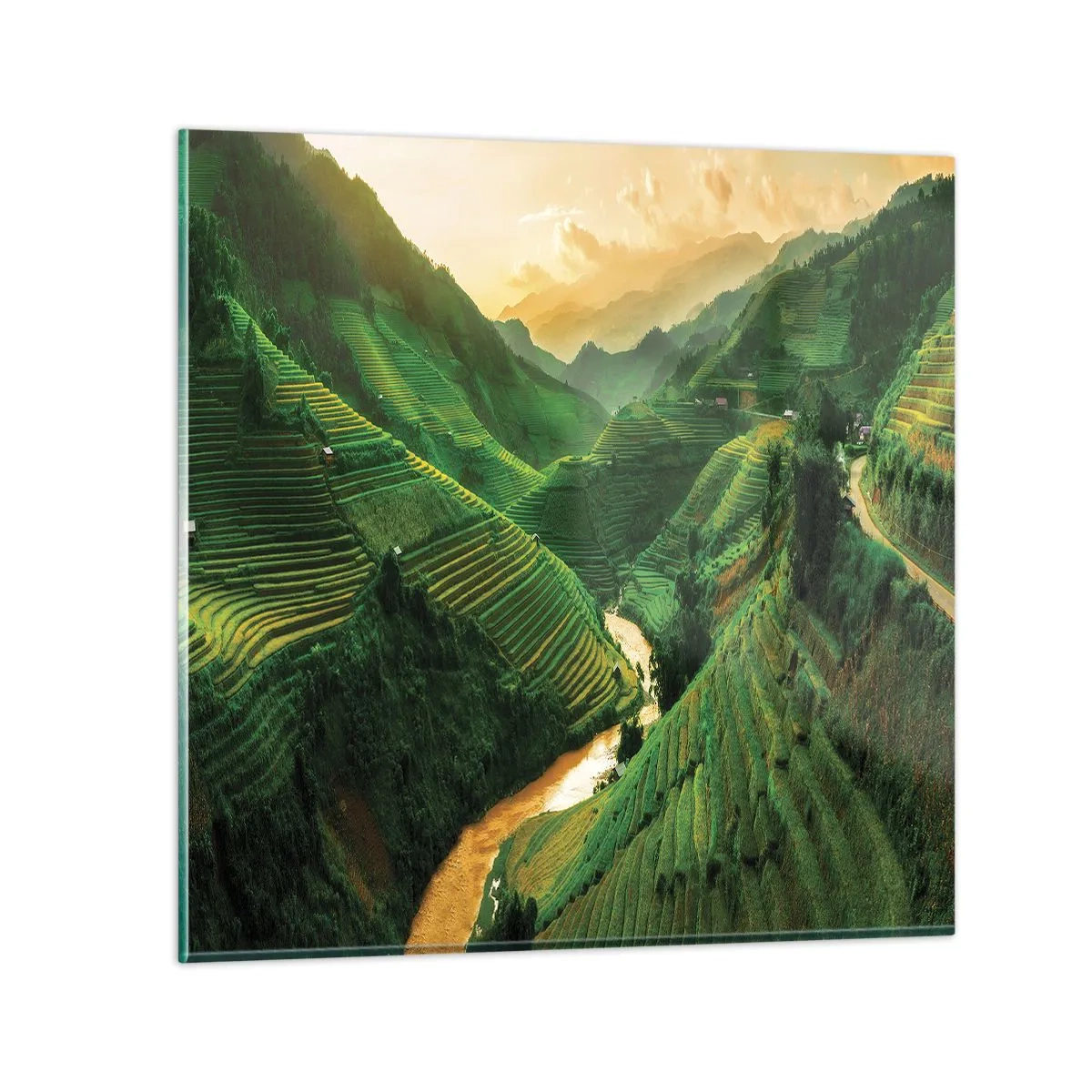Üveg kép - Vietnámi völgy - 60x60 cm