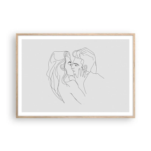 Poszter világos tölgy keretben - Ugyanaz a vonalón - 100x70 cm