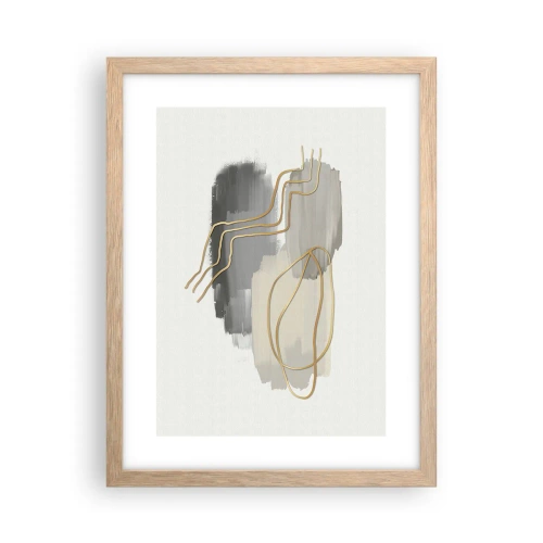 Poszter világos tölgy keretben - Létezés és mozgás - 30x40 cm