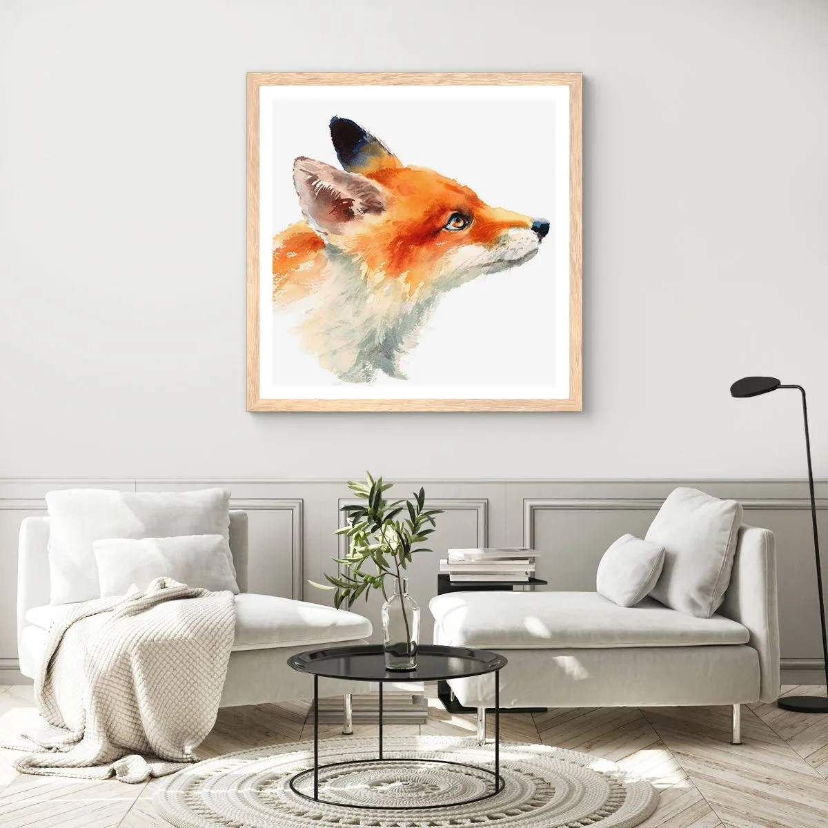 Poszter világos tölgy keretben - Óvatosság az első - 60x60 cm