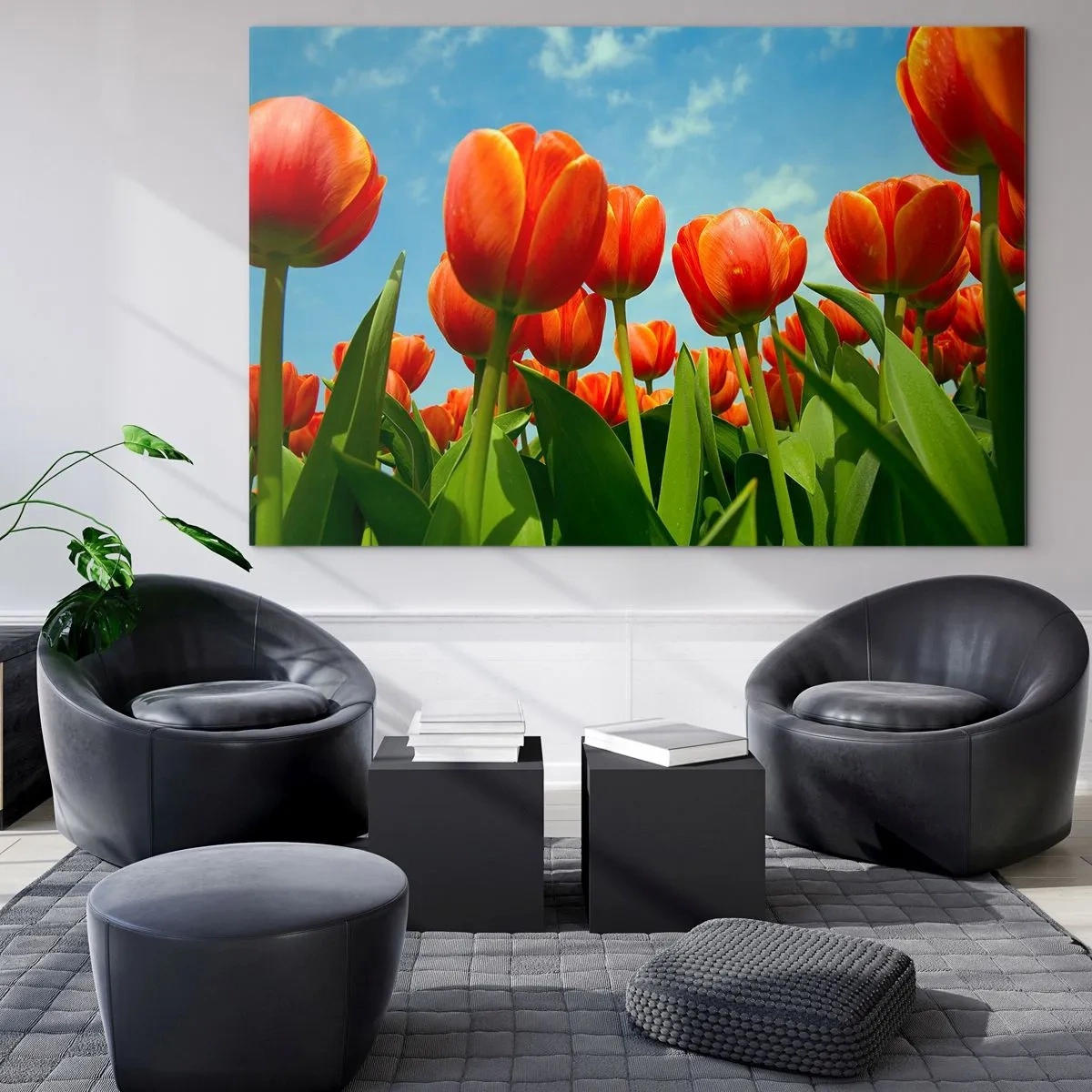 Üveg kép - A kék égen kívül semmire sincs szükségük az életükben - 120x80 cm