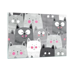 Üveg kép - A macska világa - 120x80 cm