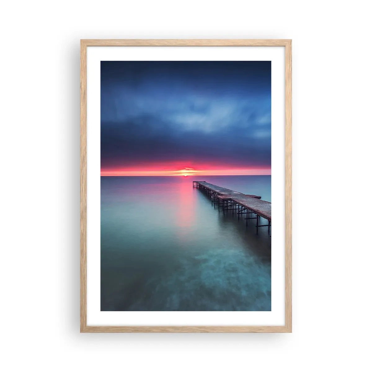 Poszter világos tölgy keretben - Ég és föld között - 50x70 cm