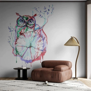 Fotótapéta Premium Sand - Természeténél fogva bölcs - Madár, Bagoly, Gyerekeknek - 100x70 cm