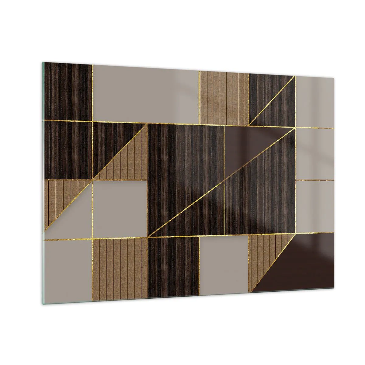 Üveg kép - Barna és arany mozaik - 100x70 cm