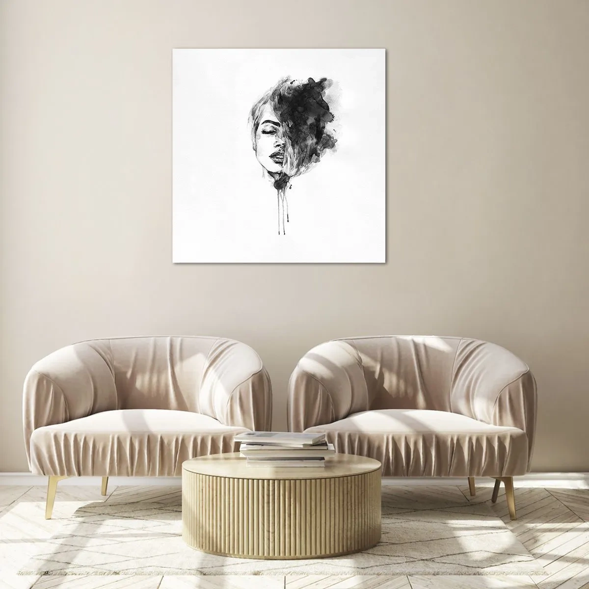 Üveg kép - Miről álmodozik egy lány - 60x60 cm