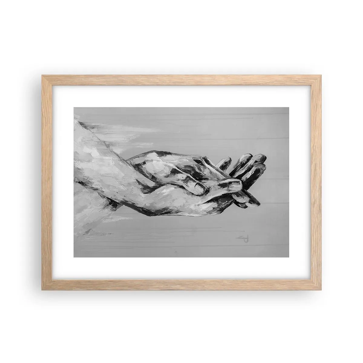 Poszter világos tölgy keretben - Kezdet… - 40x30 cm