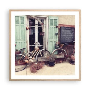 Poszter világos tölgy keretben - Éljen a tartomány - 60x60 cm