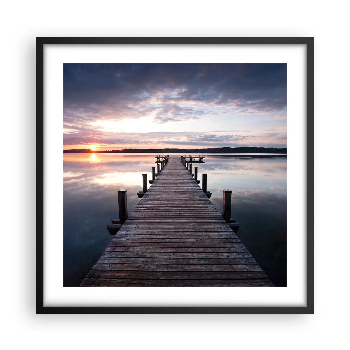 Poszter fehér keretben - Csendes határ a nappal és az éjszaka között - 50x50 cm