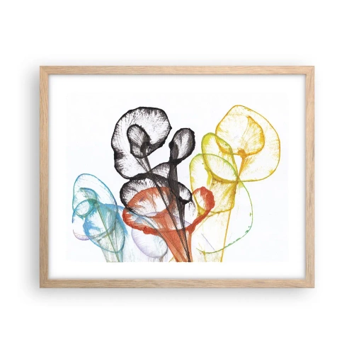 Poszter világos tölgy keretben - Virágok lélekkel - 50x40 cm