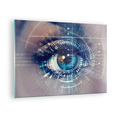 Üveg kép - Digitális szem futurisztikus technológiával és adattémával - 70x50cm - Azt hiszed, hogy ismersz - Modern fali dekoráció nappalihoz és hálószobához ARTTOR