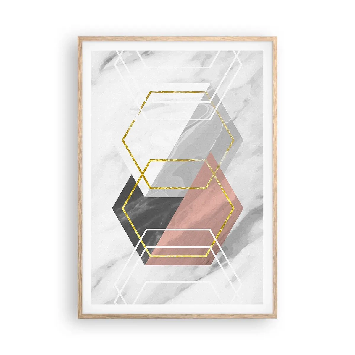 Poszter világos tölgy keretben - Lánc kompozíciója - 70x100 cm