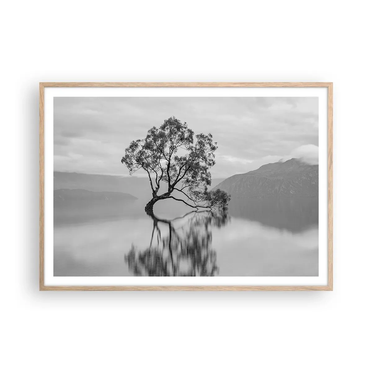 Poszter világos tölgy keretben - Van egy ilyen ország - 100x70 cm