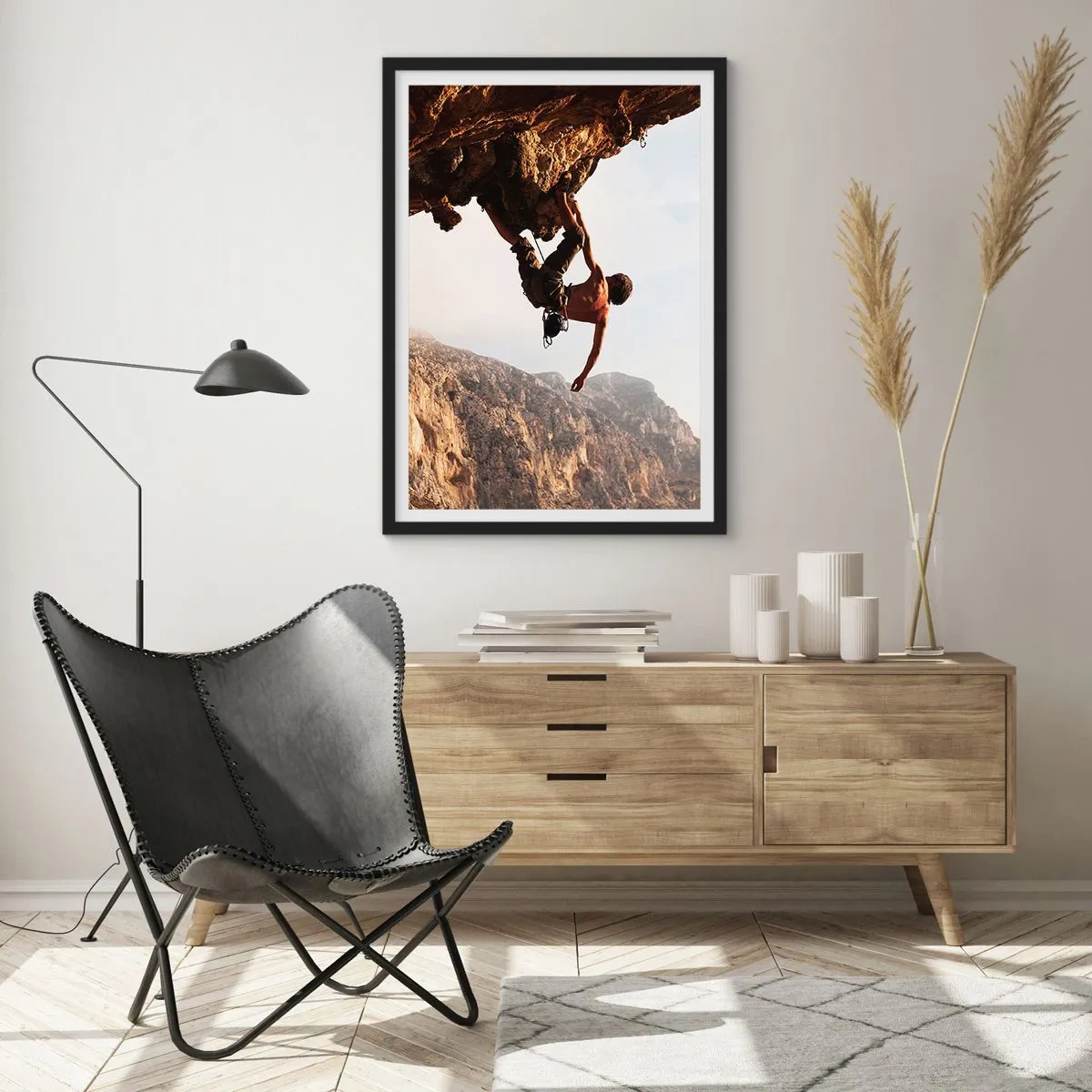 Poszter fehér keretben - A világ egy szikladarabon összezsugorodott egy kézben - 40x50 cm