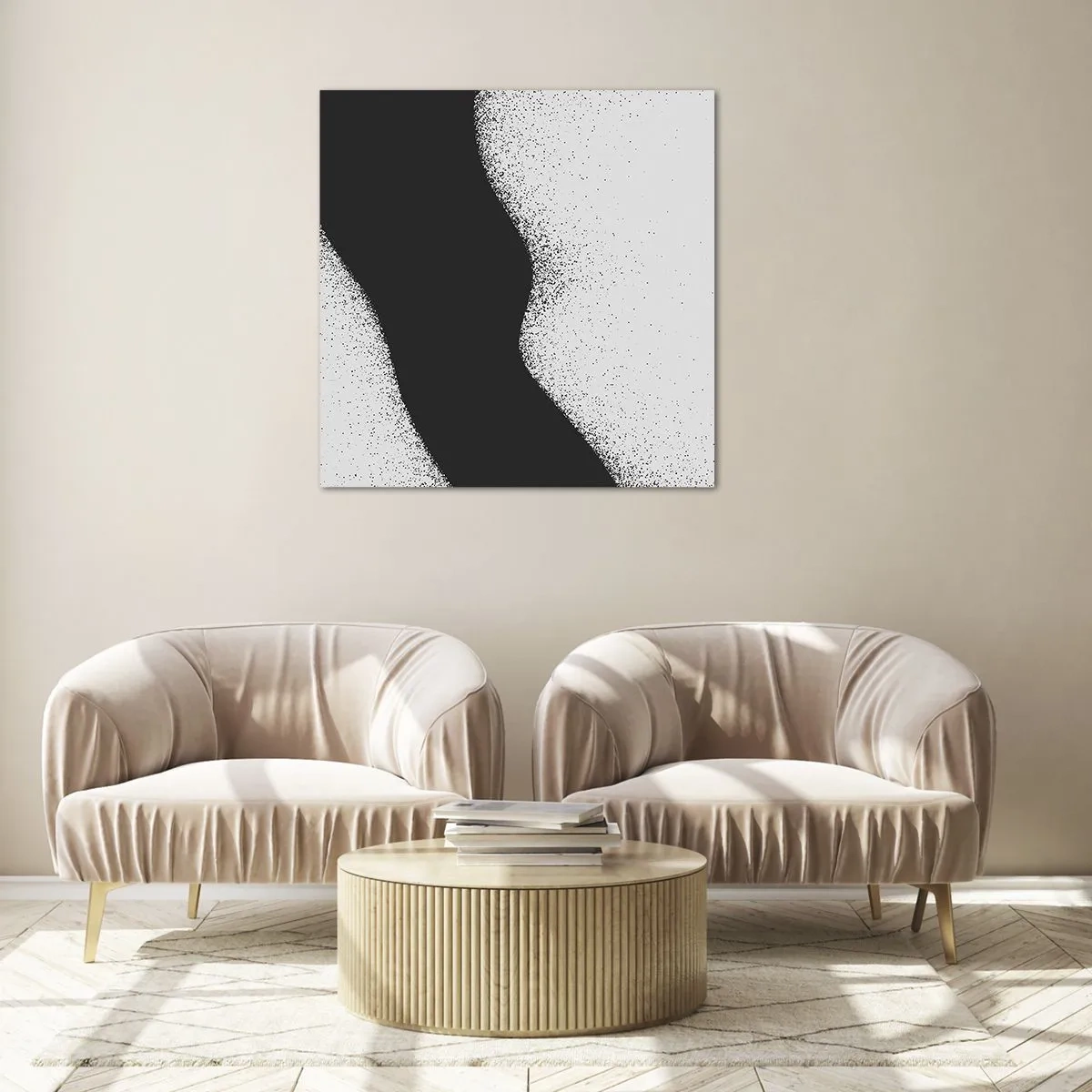 Üveg kép - Folyékony egyensúly - 60x60 cm