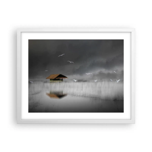 Poszter fekete keretben - Menedék az esőtől - 50x40 cm