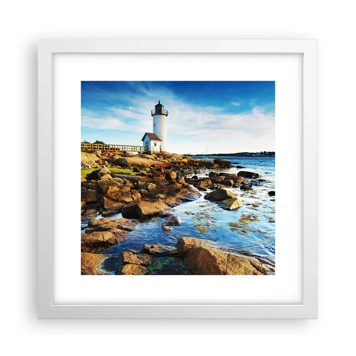 Poszter fekete keretben - Gyertek vissza boldogan, várlak - 30x30 cm