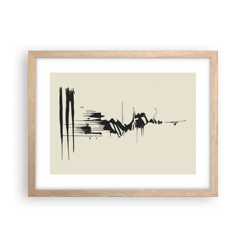 Poszter világos tölgy keretben - Sietős absztrakció - 40x30 cm