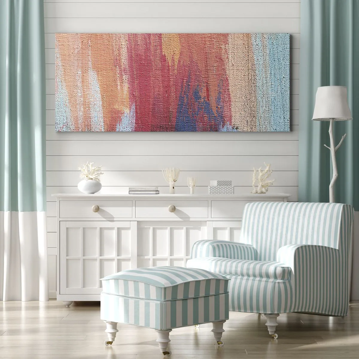 Vászonkép - Szivárványon kiúszva - 120x50 cm