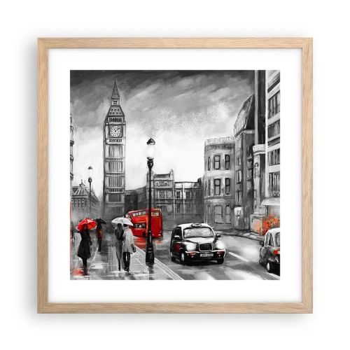 Poszter világos tölgy keretben - Egyáltalán nem szürke város - 40x40 cm